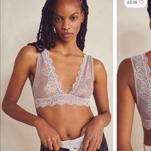 NWOT Free People Only Hearts Blue Lace Bralette (M)